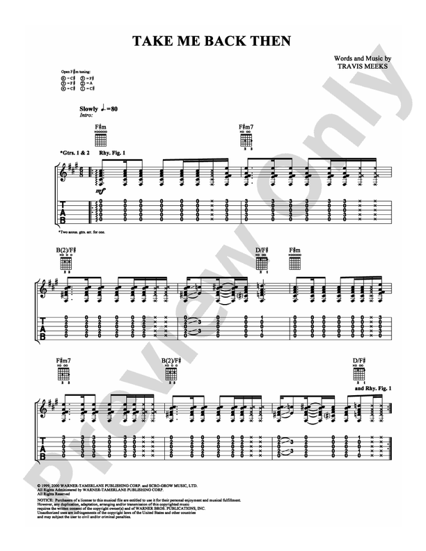 Take Me Back Then - Guitar TAB (Digital Download)