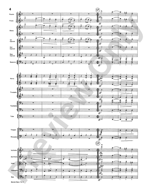 Slavonic Dance No. 8 – Full Orchestra Conductor Score & Parts (Digital Download)