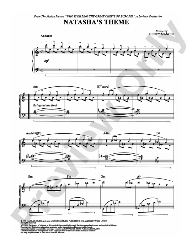 Natasha's Theme - Piano (Digital Download)