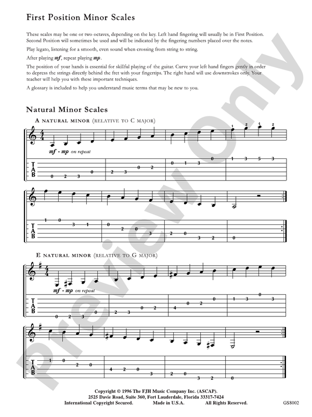 No. 2, First Position Minor Scales - Easy Guitar (Digital Download)