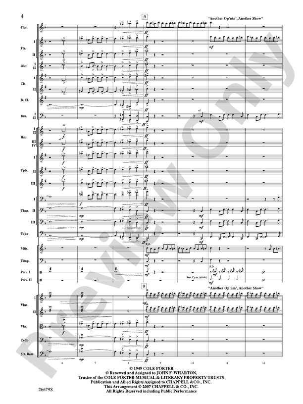 Cole Porter Salute – Full Orchestra Conductor Score & Parts (Digital Download)