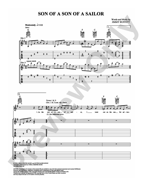 Son of a Son of a Sailor - Guitar TAB (Digital Download)