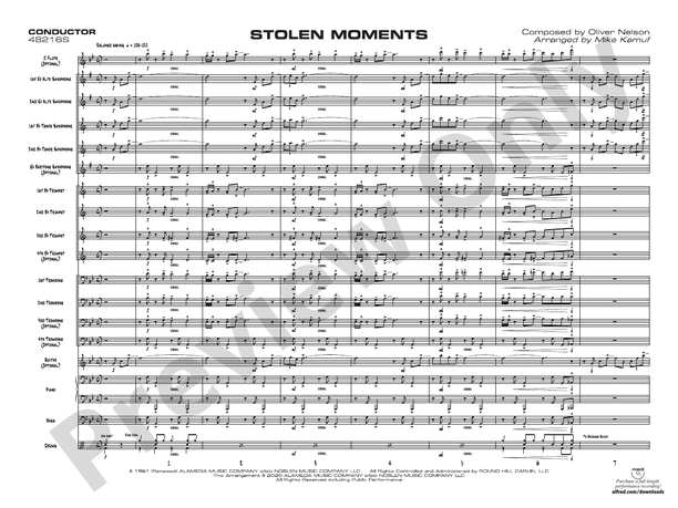 Stolen Moments – Jazz Ensemble Conductor Score & Parts (Digital Download)