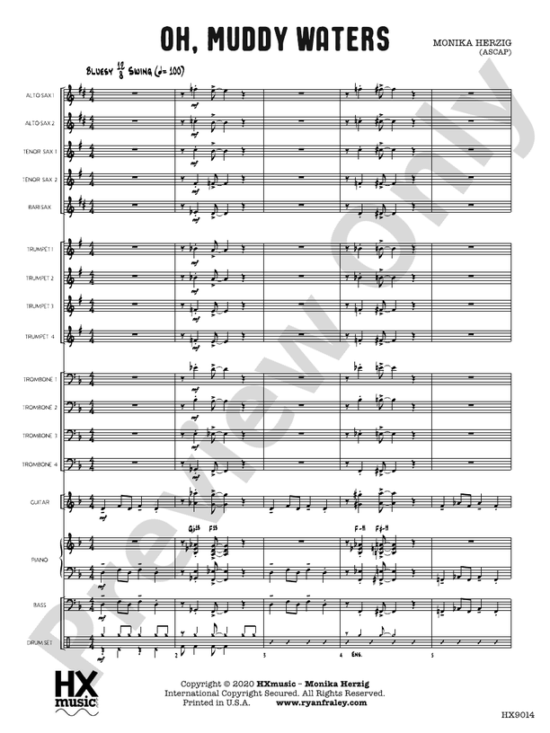 Oh, Muddy Waters – Jazz Ensemble Conductor Score & Parts (Digital Download)