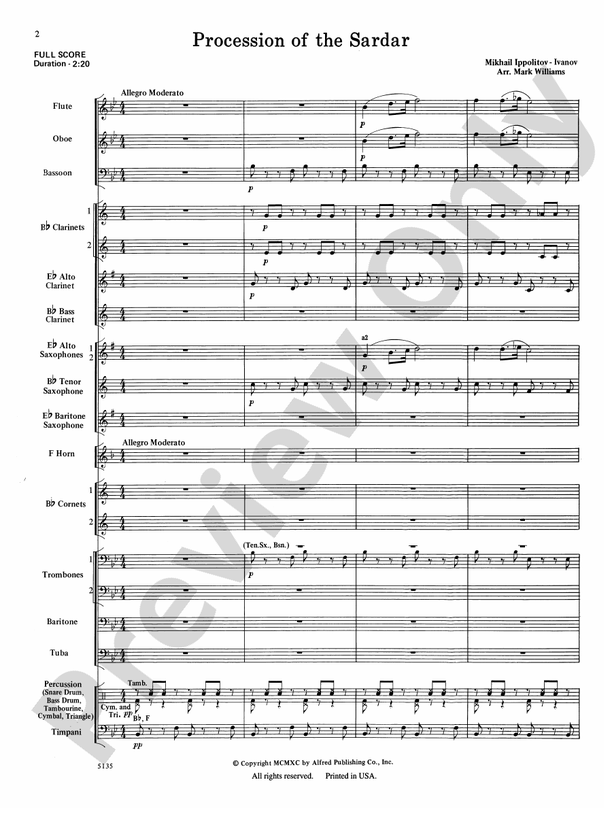 Procession of the Sardar - Concert Band Conductor Score & Parts (Digital Download)