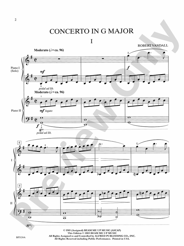 Concerto in G Major - 2 Pianos, 4 Hands (Digital Download)