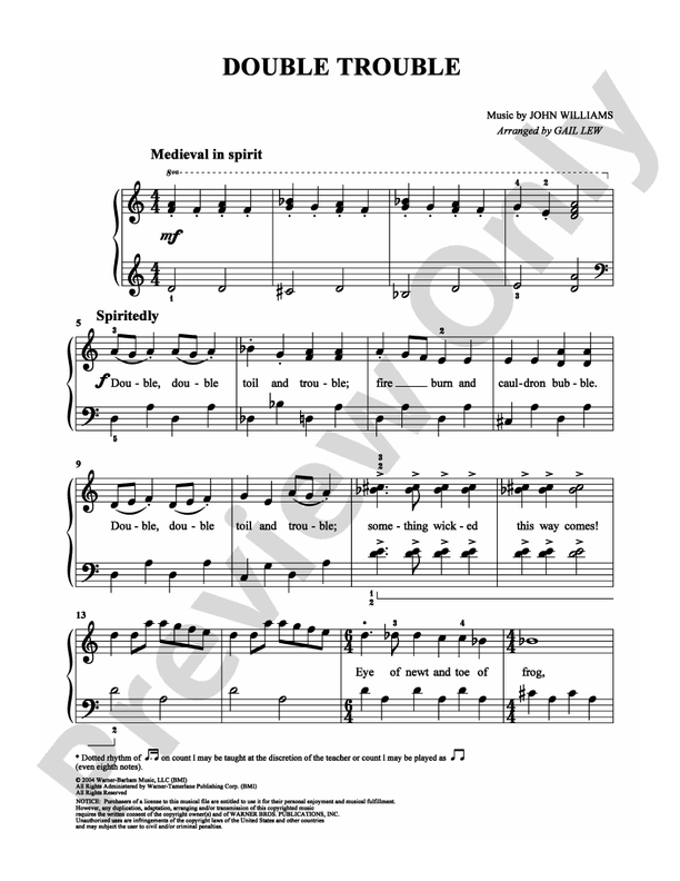 Double Trouble - Arr. Gail Lew - Easy Piano (Digital Download)