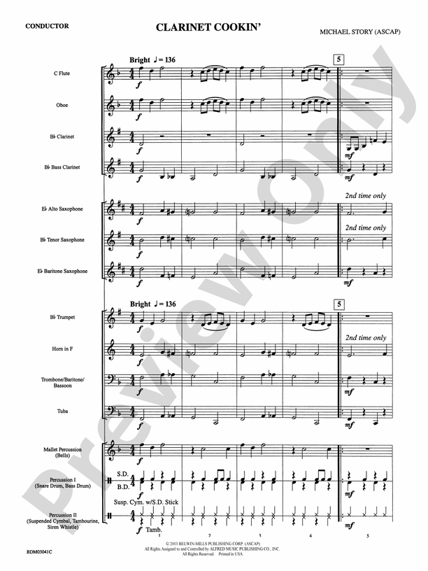Clarinet Cookin' - Concert Band Conductor Score & Parts (Digital Download)