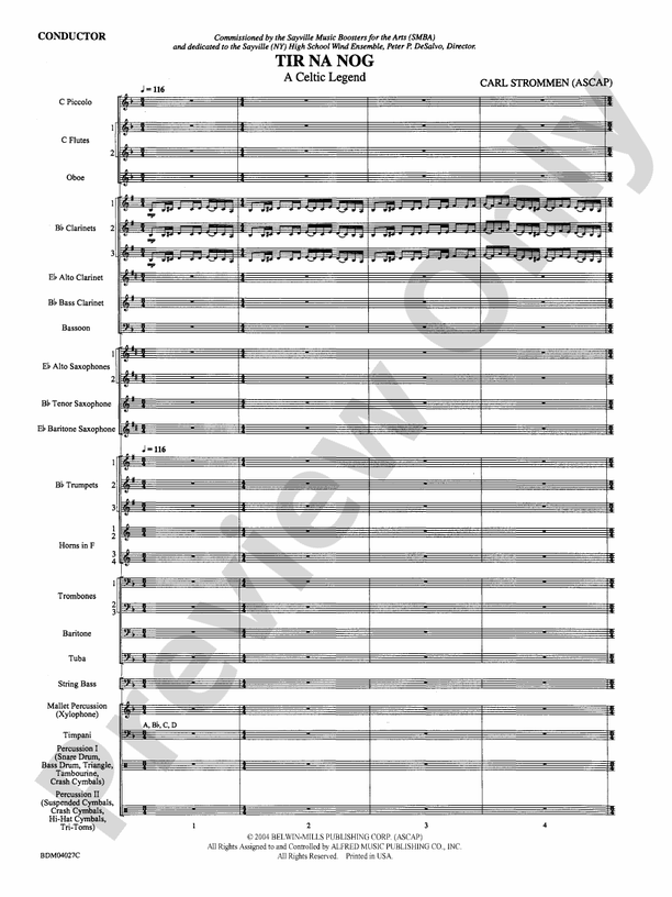 Tir Na Nog (A Celtic Legend) - Concert Band Conductor Score & Parts (Digital Download)