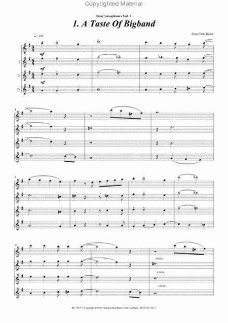 Kalke - 4 Saxophones Volume 2 - Equal or SSTT Saxophone Quartet Uetz BU7019