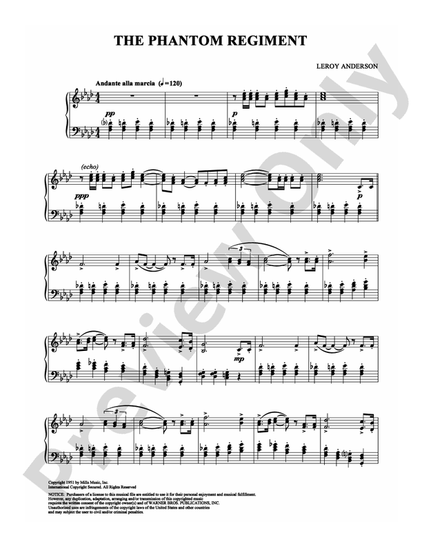 The Phantom Regiment - Piano (Digital Download)