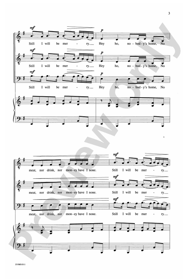 Hey Ho, Nobody's Home – TTB Choral Octavo (Digital Download)