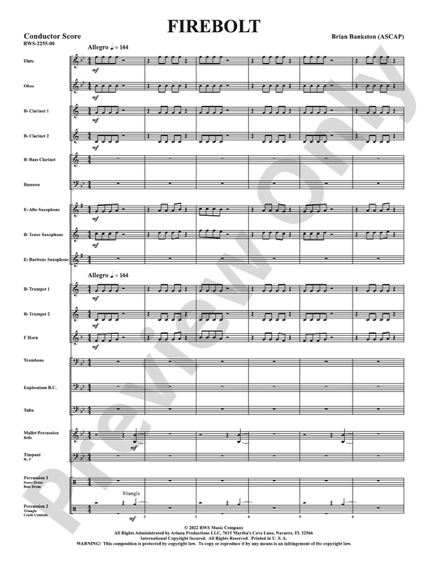 Firebolt - Concert Band Conductor Score & Parts(Digital Download)