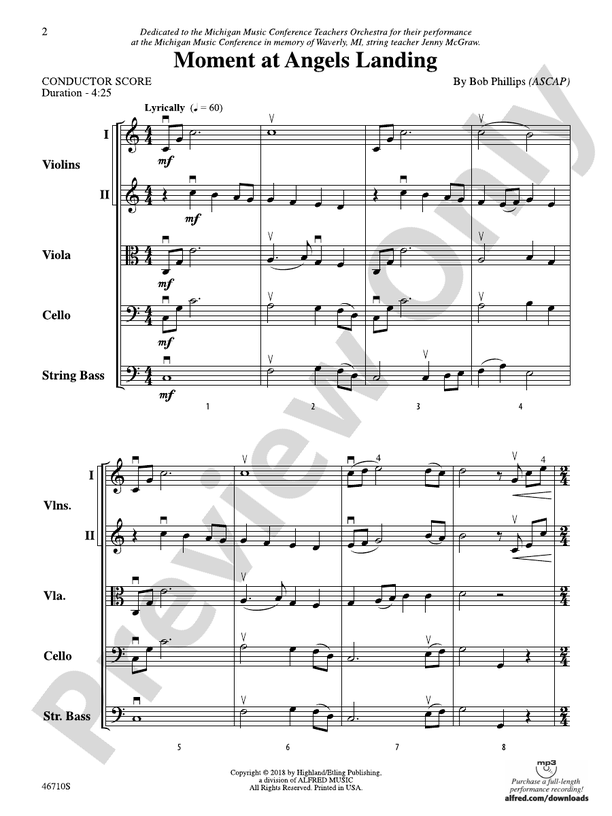 Moment at Angels Landing - String Orchestra Conductor Score & Parts (Digital Download)