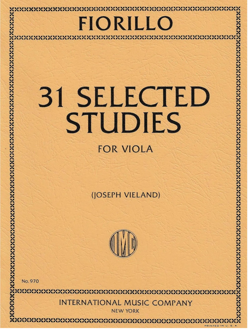 Fiorillo - 31 Selected Studies - Viola Solo edited by Vieland IMC IMC0970
