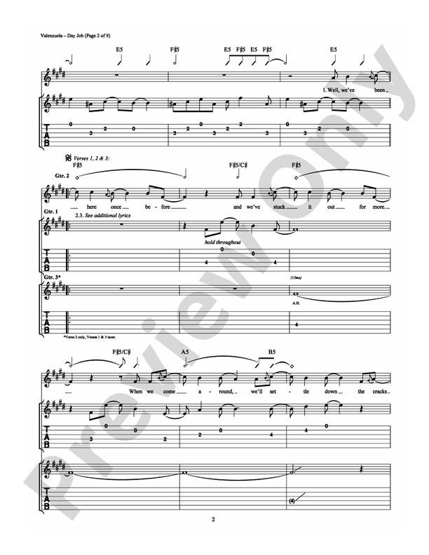 Day Job - Guitar TAB (Digital Download)