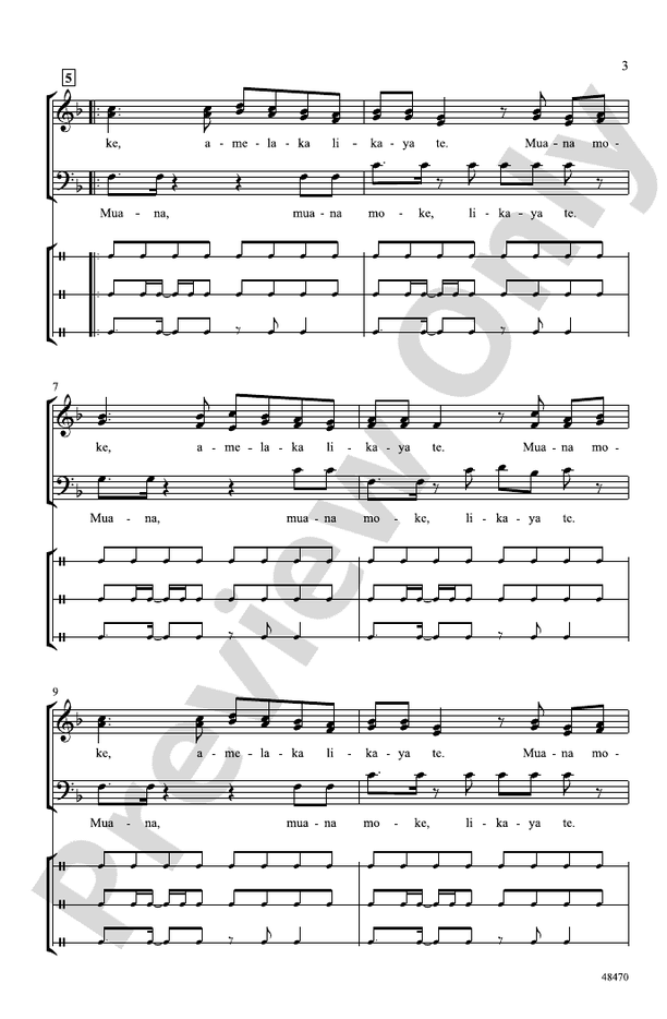 Muana Moke – 3-Part Mixed, a cappella Choral Octavo (Digital Download)