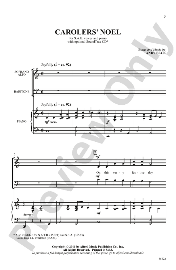 Carolers' Noel – SAB Choral Octavo (Digital Download)