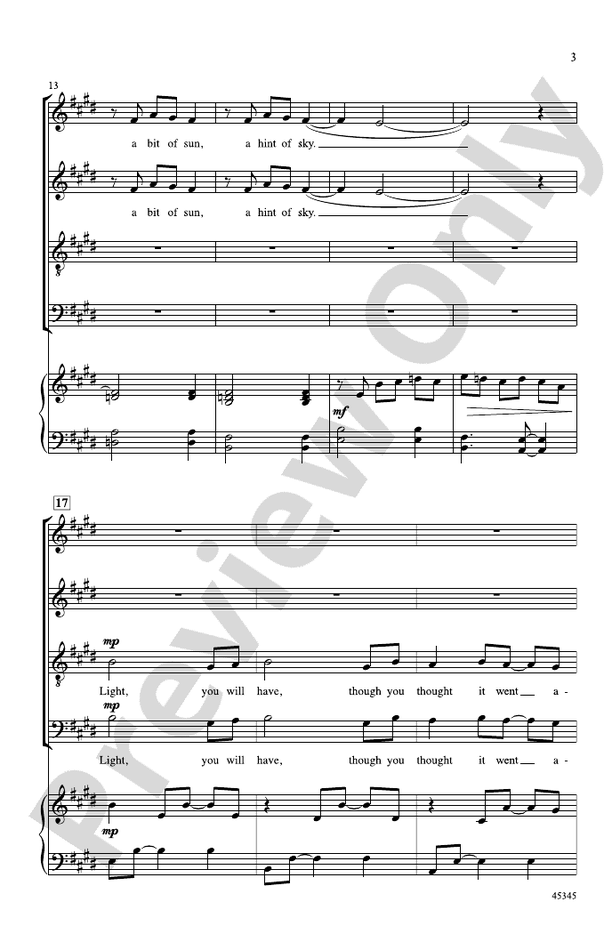 Light, You Will Have – SATB Choral Octavo (Digital Download)