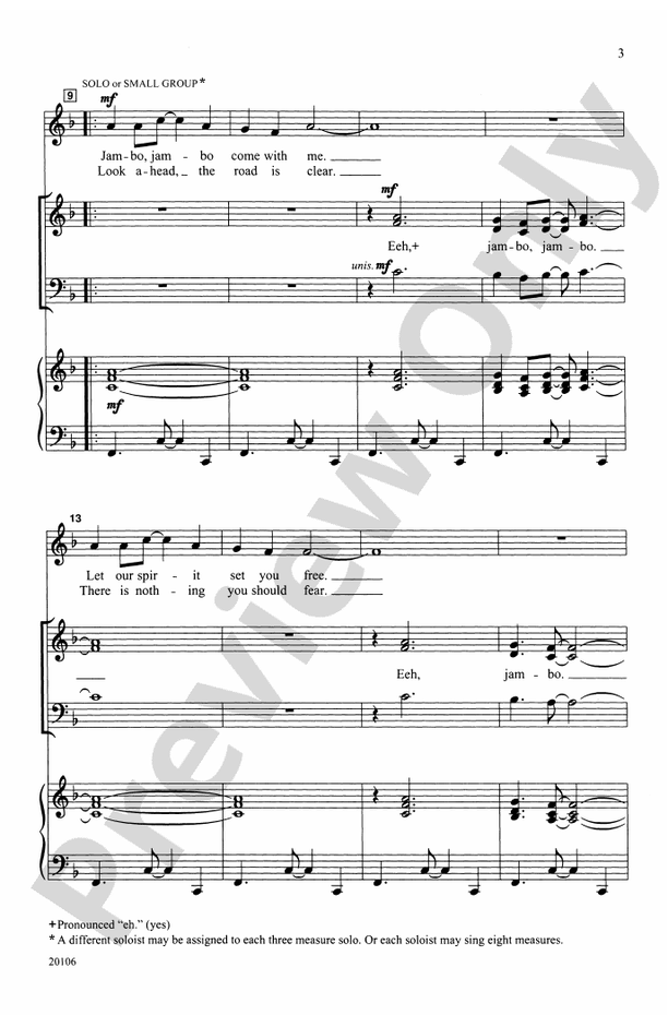 Jambo, Karibu Kwa Afrika – SATB Choral Octavo (Digital Download)