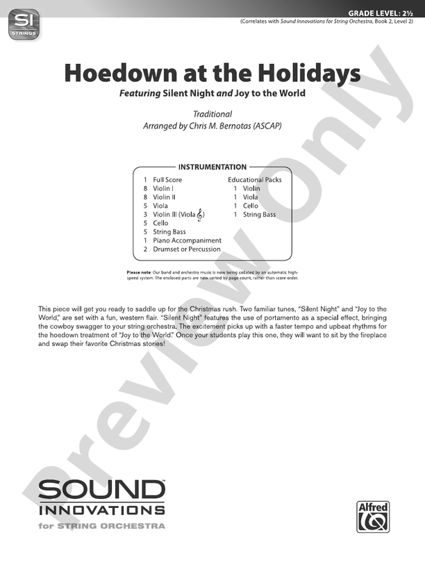 Hoedown at the Holidays - String Orchestra Conductor Score & Parts (Digital Download)