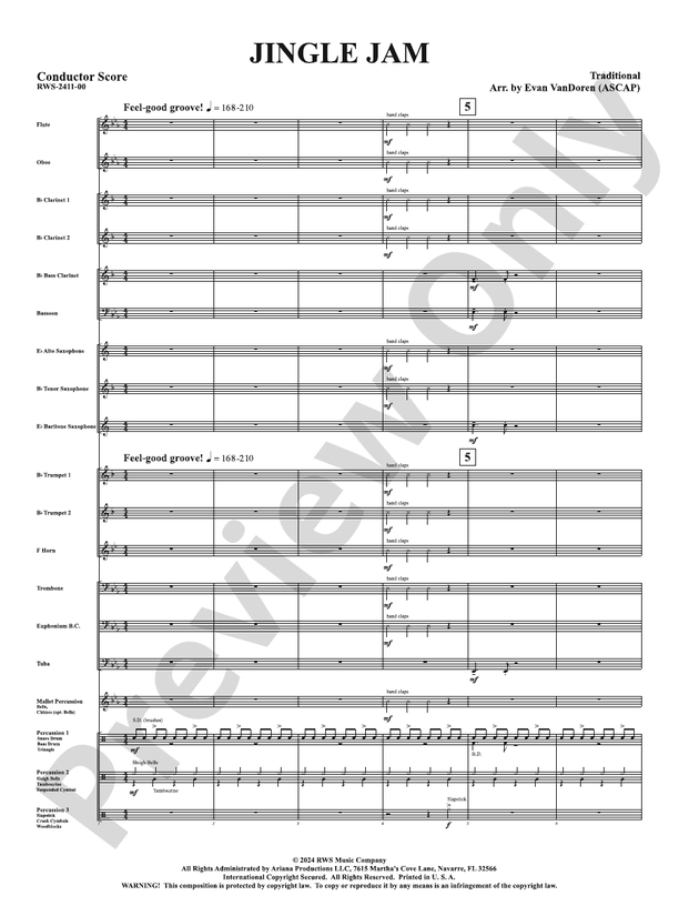 Jingle Jam - Concert Band Conductor Score & Parts(Digital Download)