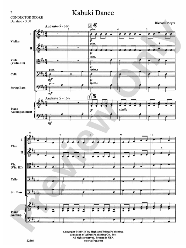 Kabuki Dance – String Orchestra Conductor Score & Parts (Digital Download)