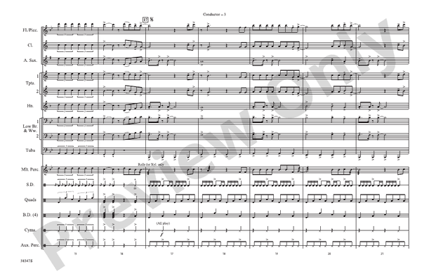The Edge of Glory – Marching Band Conductor Score & Parts (Digital Download)