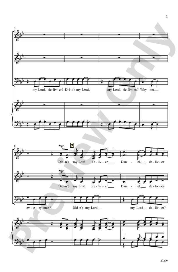 Didn't My Lord Deliver Daniel? – SSAB, a cappella Choral Octavo (Digital Download)