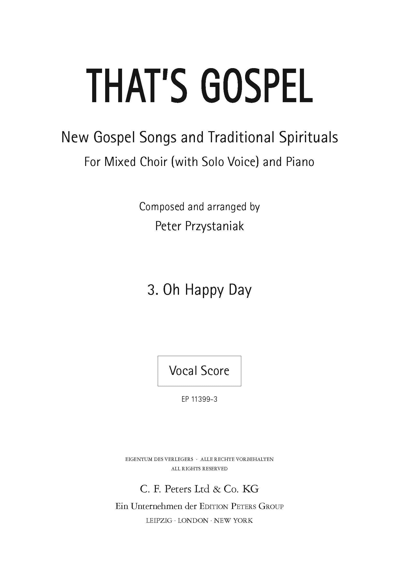 That's Gospel - Oh Happy Day (EP11399-3) - SATB Choral Octavo (Digital Download)