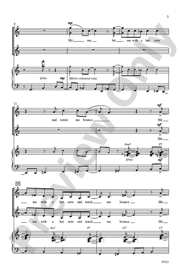 Hit Me with a Hot Note – SSA Choral Octavo (Digital Download)