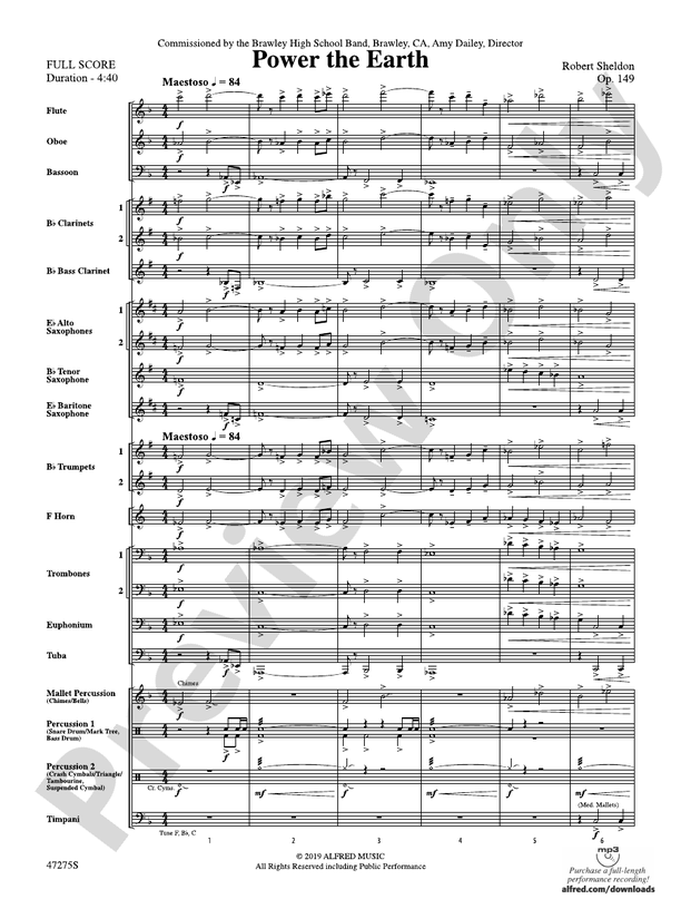 Power the Earth - Concert Band Conductor Score & Parts (Digital Download)