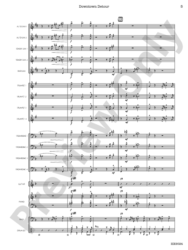 Downtown Detour – Jazz Ensemble Conductor Score & Parts (Digital Download)