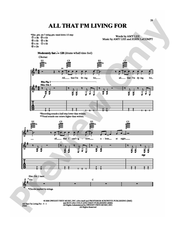 All That I'm Living For - Guitar TAB (Digital Download)