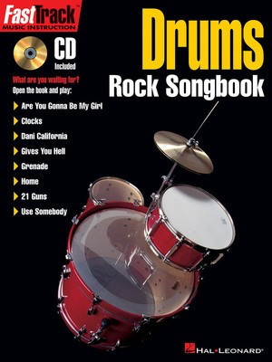 FastTrack Drums Rock Songbook - Various - Drums Hal Leonard Drum Notation /CD