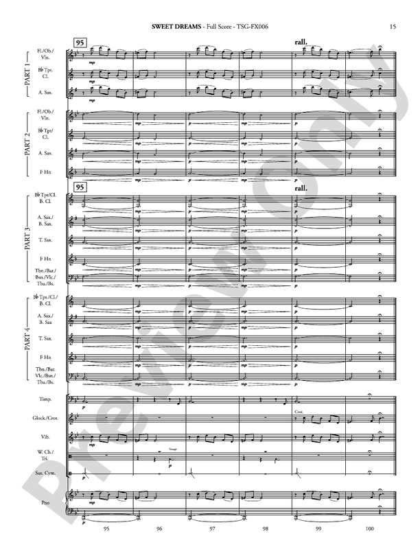 Sweet Dreams (Flexible Arrangement) - Concert Band Conductor Score & Parts (Digital Download)
