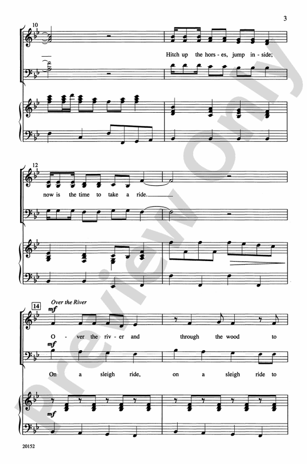 Goin' on a Sleigh Ride – 3-Part Mixed Choral Octavo (Digital Download)