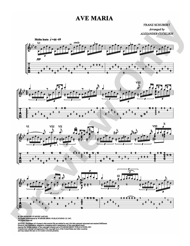 Ave Maria - Guitar TAB (Digital Download)