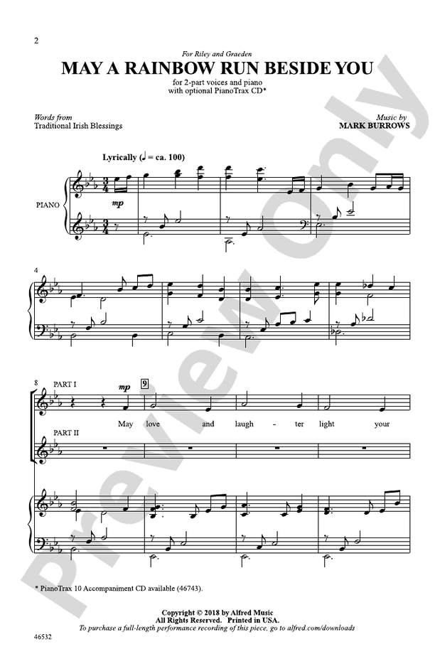 May a Rainbow Run Beside You – 2-Part Choral Octavo (Digital Download)