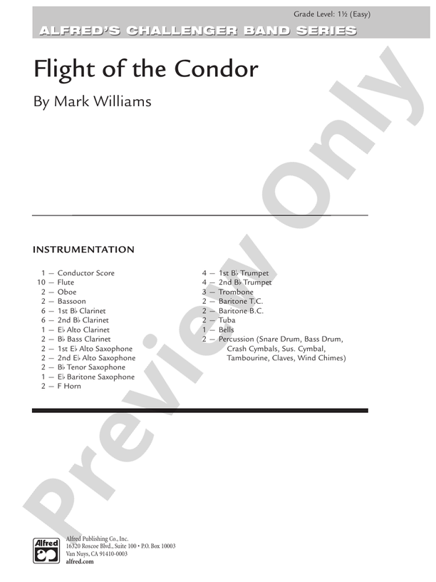 Flight of the Condor - Concert Band Conductor Score & Parts (Digital Download)