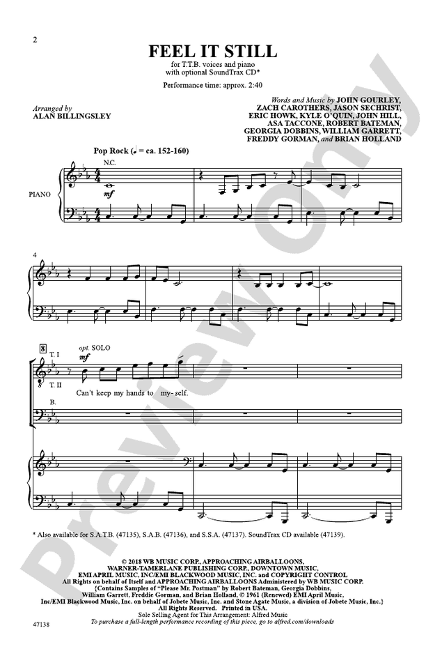 Feel It Still – TTB Choral Octavo (Digital Download)