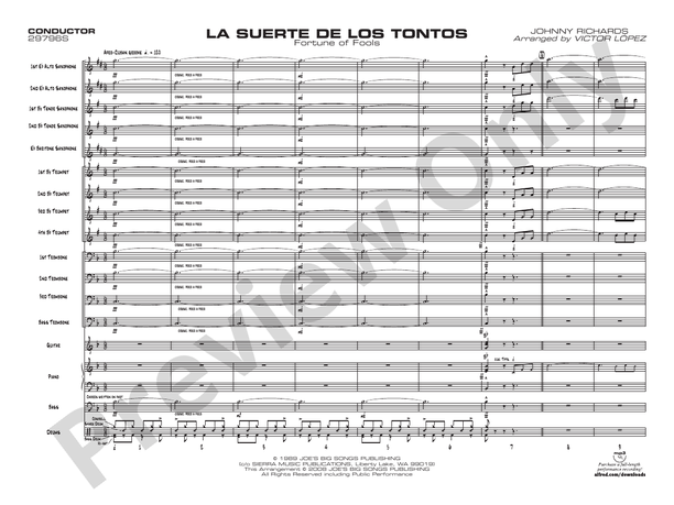 La Suerte de los Tontos – Jazz Ensemble Conductor Score & Parts (Digital Download)
