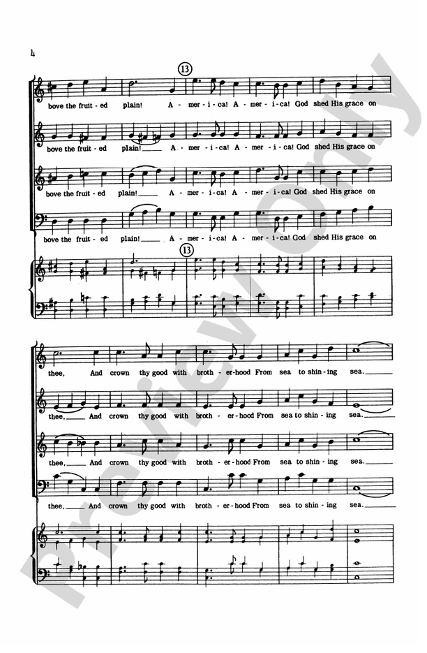 America, the Beautiful - Arr. Robert Russell Bennett - SATB Choral Octavo (Digital Download)