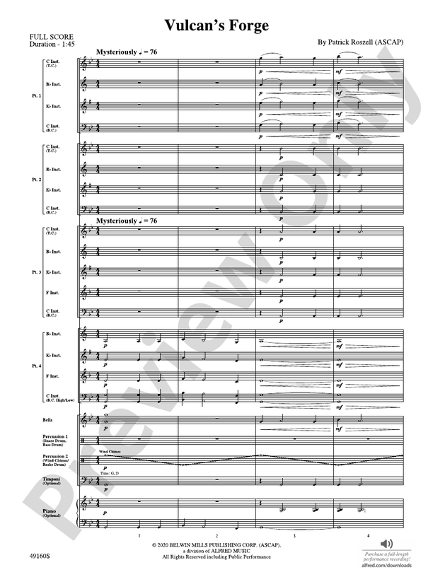 Vulcan's Forge (Flexible Arrangement) - Concert Band Conductor Score & Parts (Digital Download)