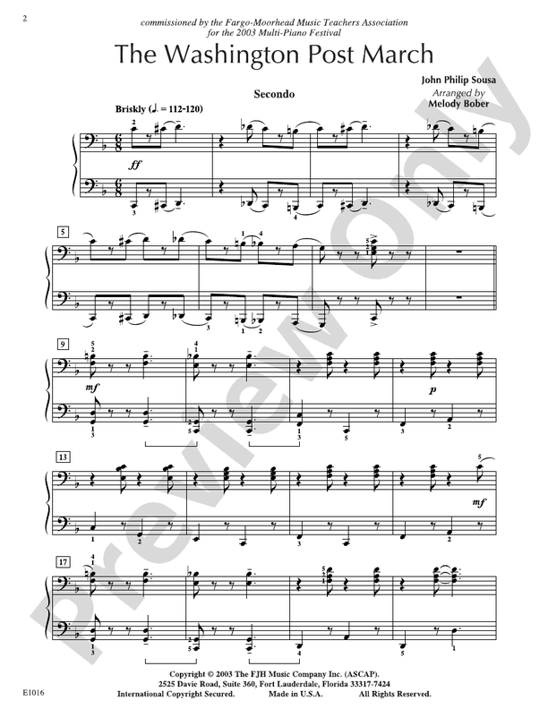 The Washington Post March - Piano (Digital Download)