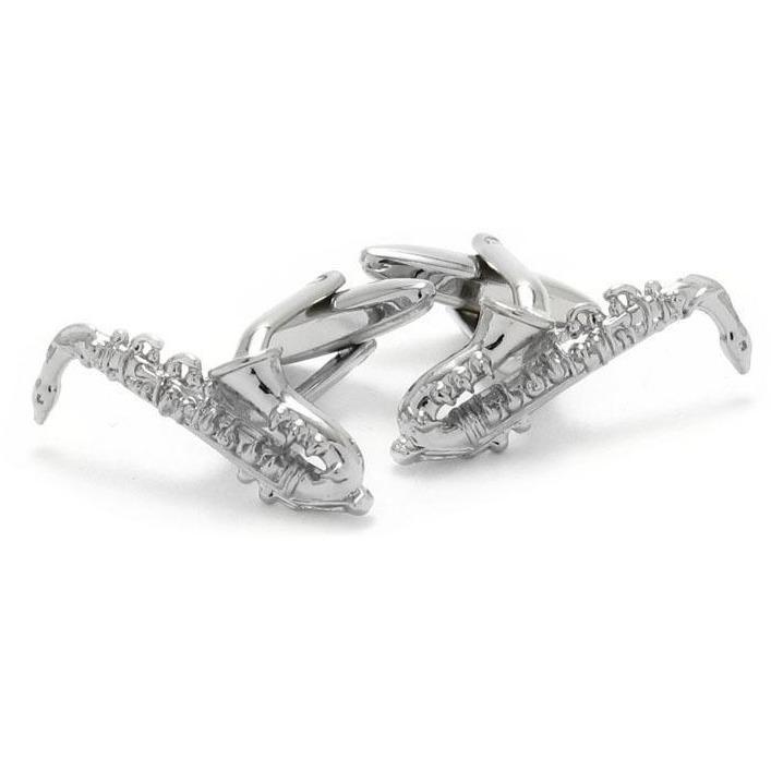 Saxophone Cufflinks - Silver.