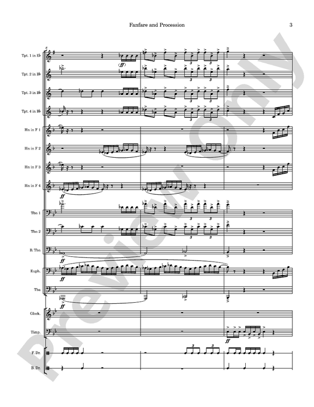 Fanfare and Procession - Concert Band Conductor Score & Parts (Digital Download)
