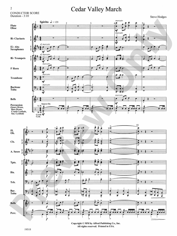 Cedar Valley March - Concert Band Conductor Score & Parts (Digital Download)