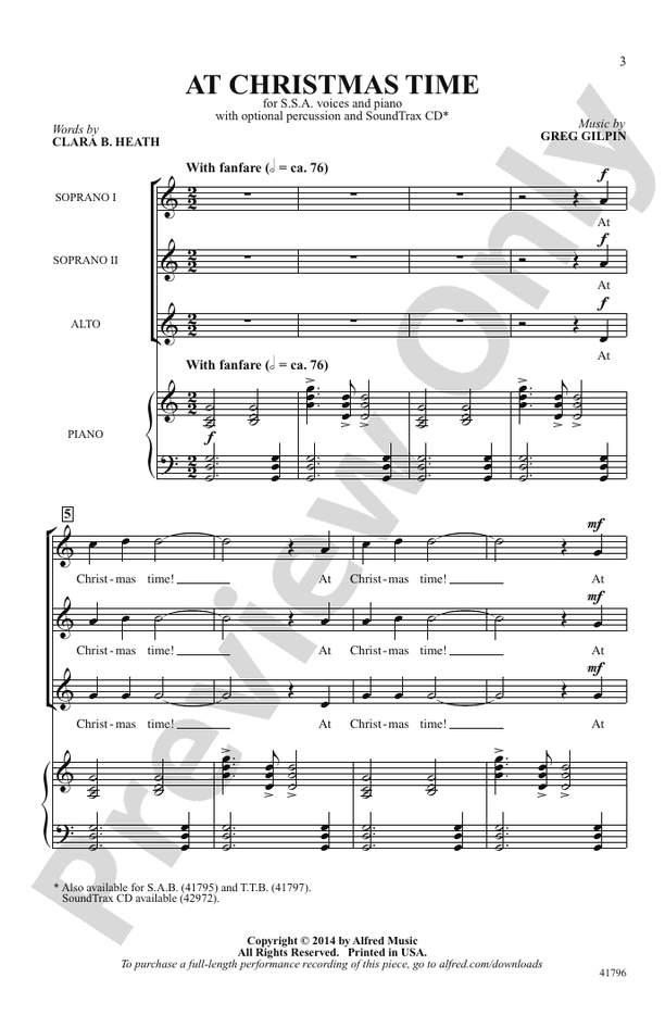 At Christmas Time – SSA Choral Octavo (Digital Download)