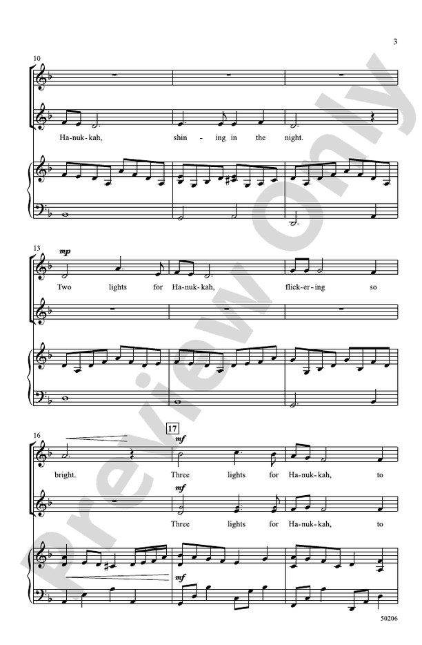 Eight Lights for Hanukkah - 2 Part Treble Choral Octavo (Digital Download)